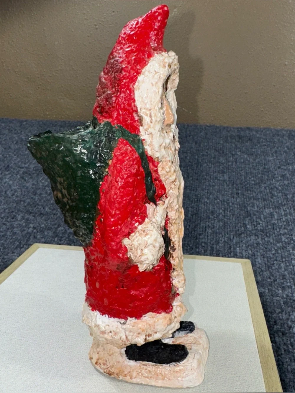 Handmade Paper Mache’ Old World Santa 8 In